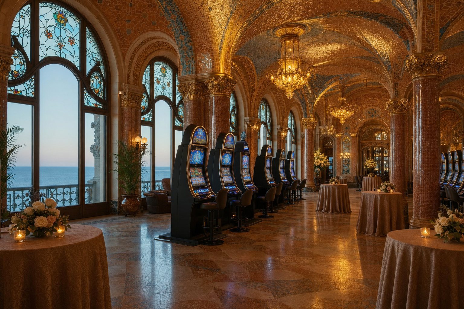 Salón de eventos frente al mar